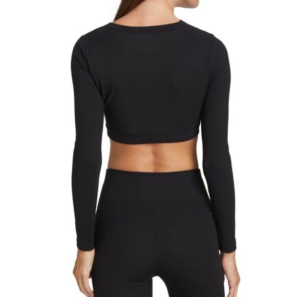 NWT n:Philanthropy Roxbury Cutout Black Long Sleeve Cropped Top XL - Picture 2 of 8
